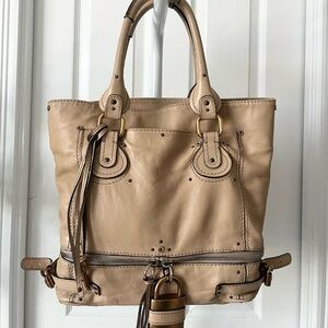 Chloe Paddington Shopper in Beige Leather
